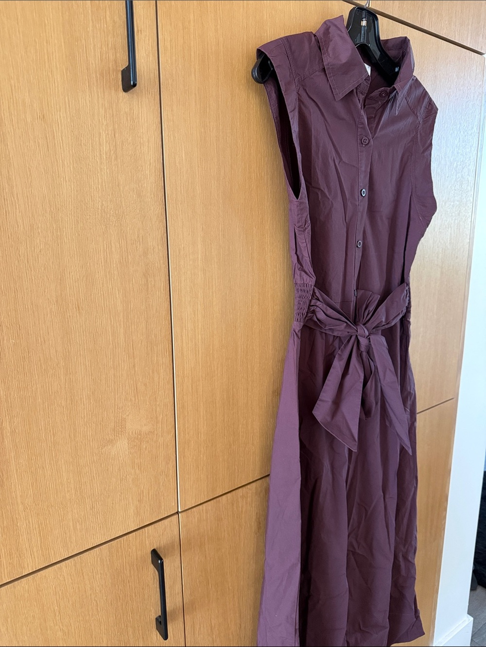 EVEREVE Perry Midi Button Down Collar Dress Color Dark Chocolate Size XSmall - Picture 5 of 13